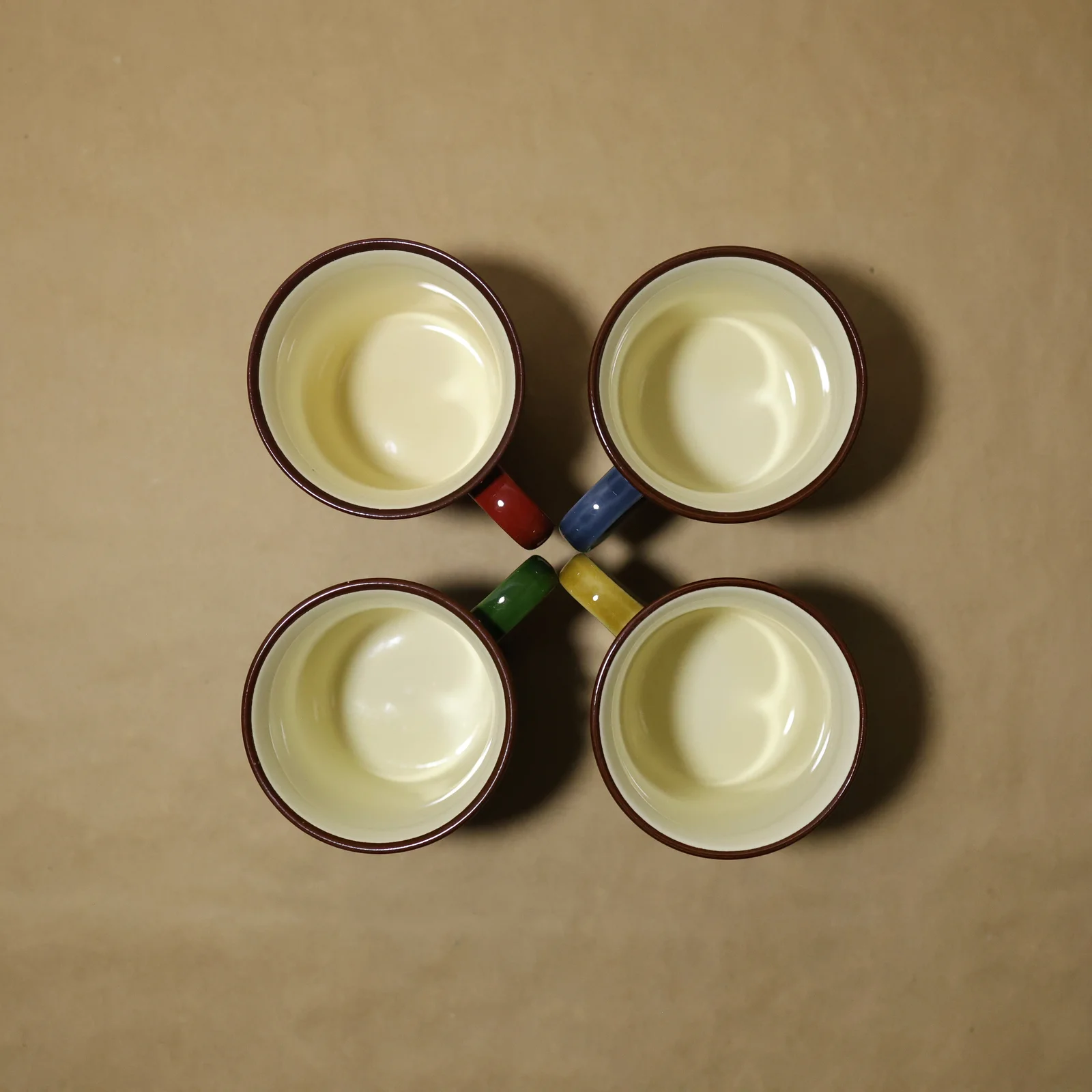日本制简约美浓烧手工茶咖啡杯四件套